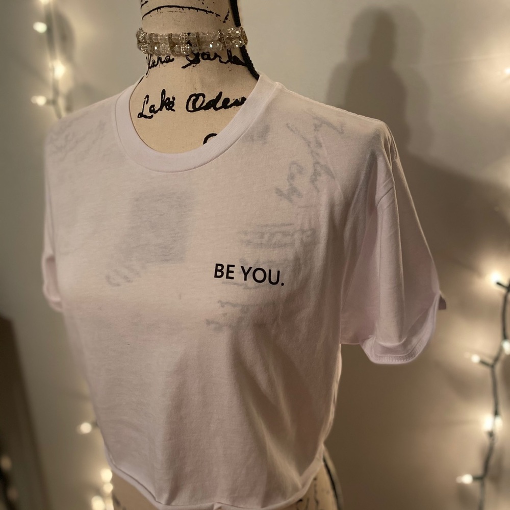 White Be You crop top